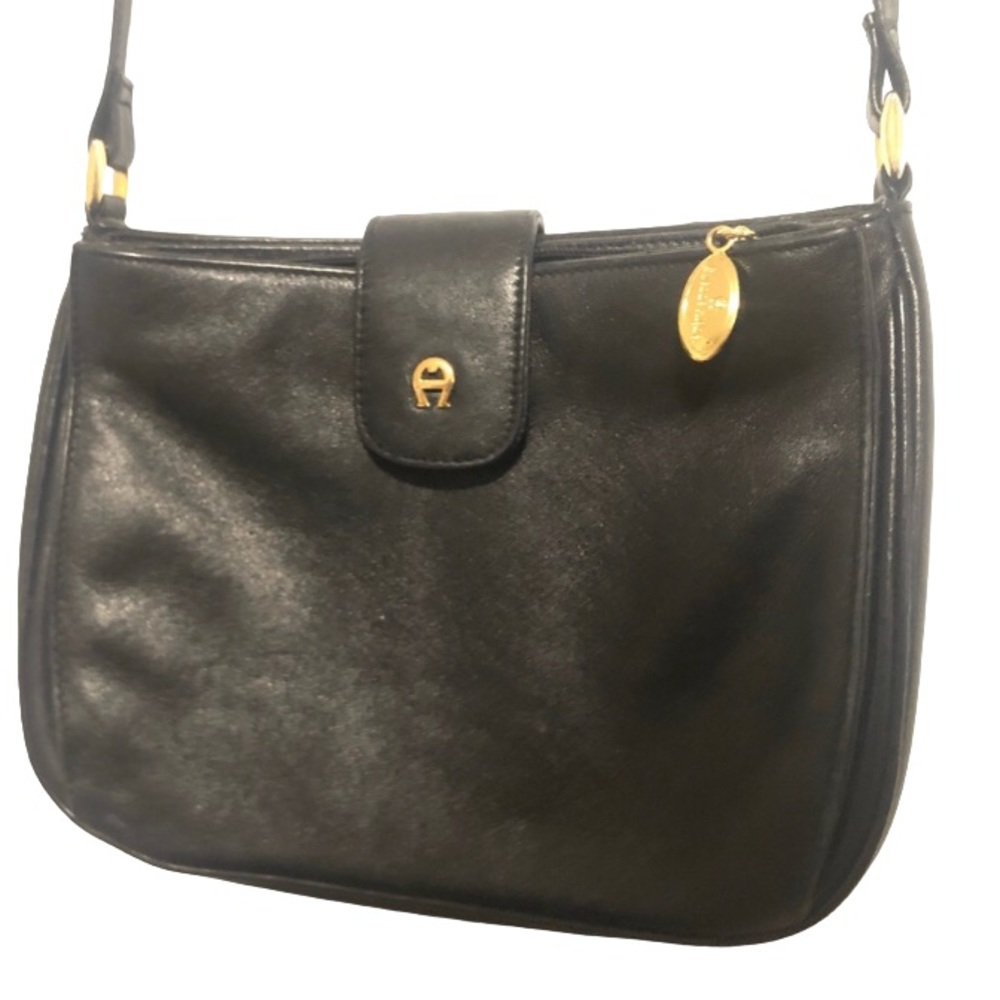 Etienne Aigner Black Leather Satchel